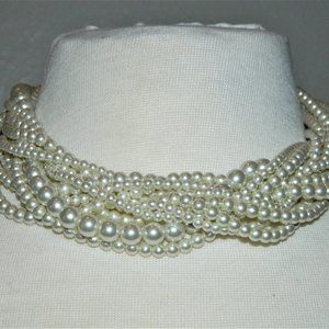 Givenchy Muti-Strand Faux Pearl Choker Necklace